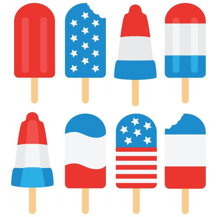 Popsicle cut files with a 4th of July patriotic theme
