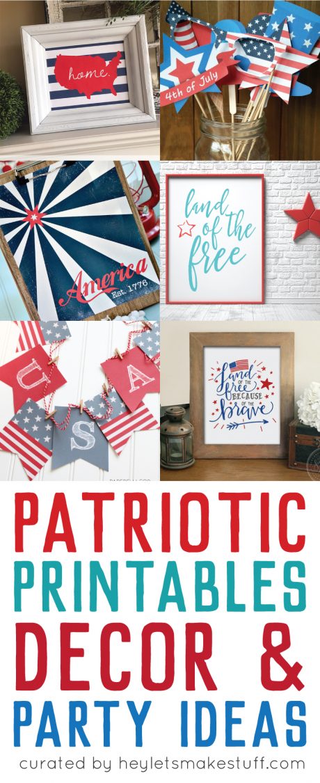 Celebrate the 4th of July with these free patriotic printables! Get more than 20 red, white, and blue printables from your favorite bloggers!