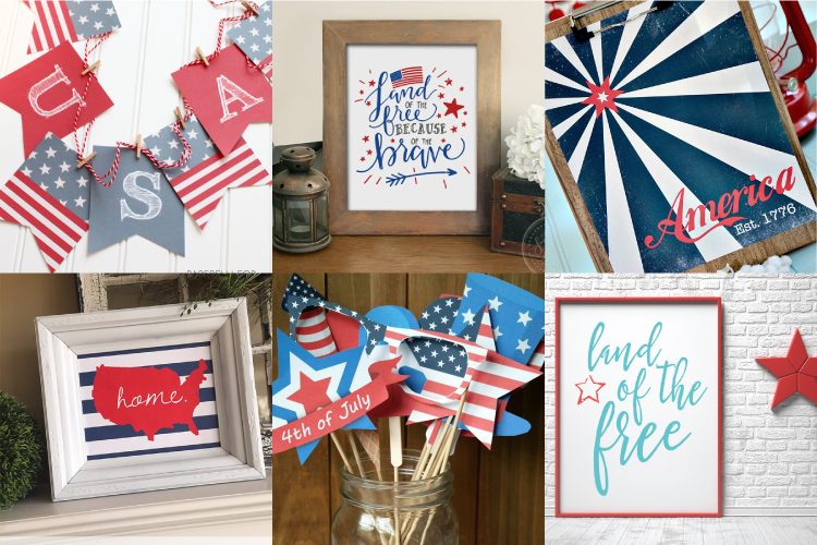 Celebrate the 4th of July with these free patriotic printables! Get more than 20 red, white, and blue printables from your favorite bloggers!