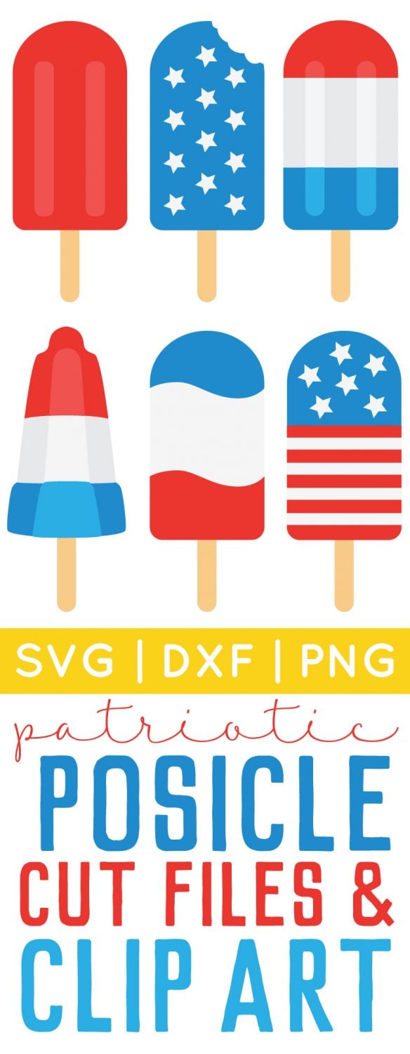 Patriotic Popsicle Clip Art and SVG Files Pin Image