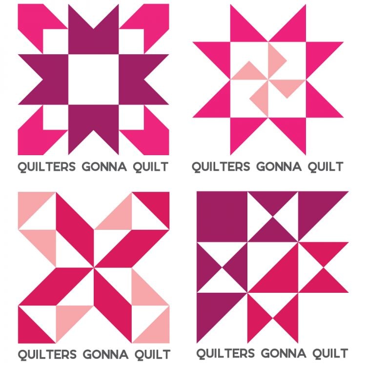 Quilt block cut files with the saying \"Quilters Gonna Quilt\"