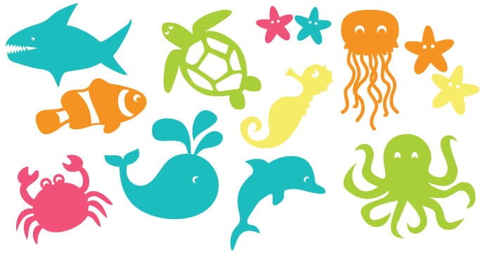 Under the Sea SVG, Ocean Animals Svg, Sea Life Svg, Cartoon Sea