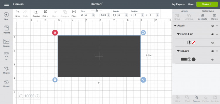 Using Score Lines in Cricut Design Space screenshot