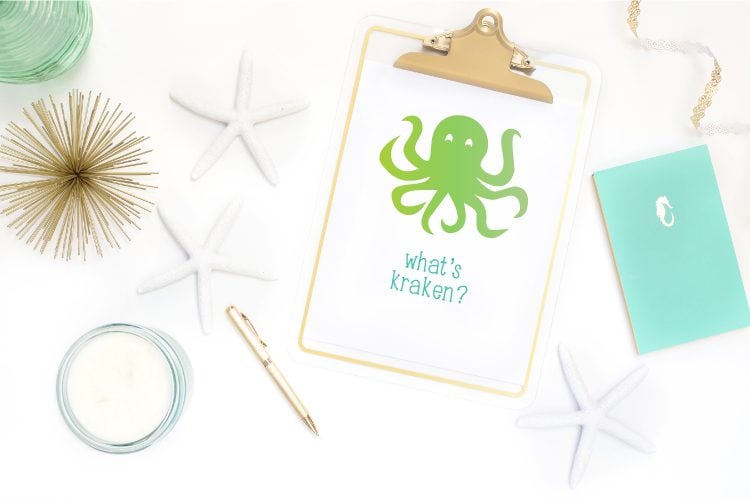 What's Kraken? Dive into summer with free under the sea cut files and PNG clip art! Eleven adorable designs for all of your under the sea projects.