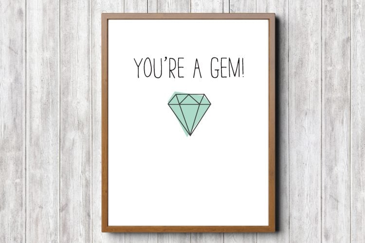 Gem Valentines, Printable Cards - My Party Design