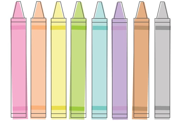 Clip art of crayons