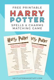Think you know your Harry Potter spells and charms? Print out this Harry Potter spell and charm matching game and put your skills to the test! A magical game for any Harry Potter party.