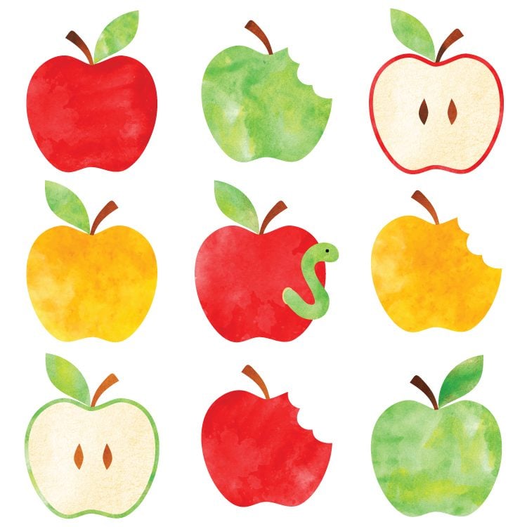 Go back to school with this free watercolor apple clip art! Nine delicious designs for all of your school projects. 
