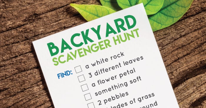 Printable Back Yard Scavenger Hunt - Hey, Let's Make Stuff