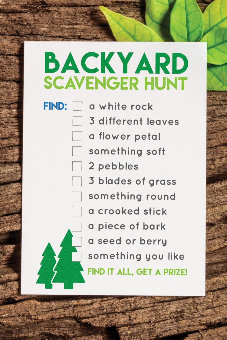 printable back yard scavenger hunt hey lets make stuff