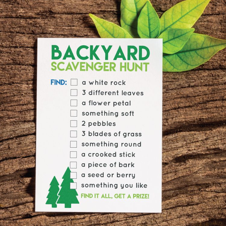 Printable Back Yard Scavenger Hunt - Hey, Let's Make Stuff