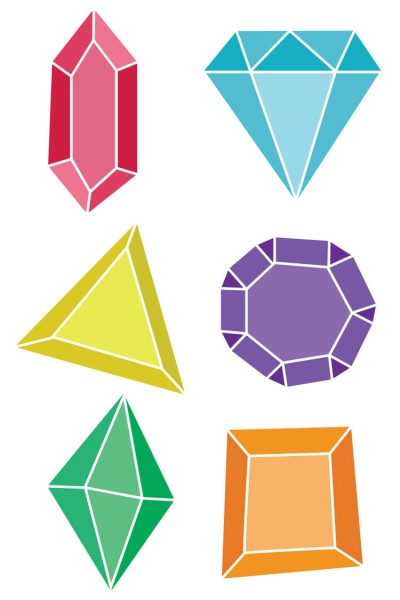 Image of colorful gem cut files and clip art