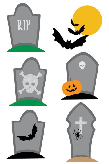 Rest in peace! Download these haunted graveyard PNG clip art files! Nine designs for all of your spooky Halloween projects.