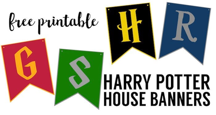 Harry Potter Banner Free Printable Decor. Harry Potter Hogwarts icon banner  for party dec…