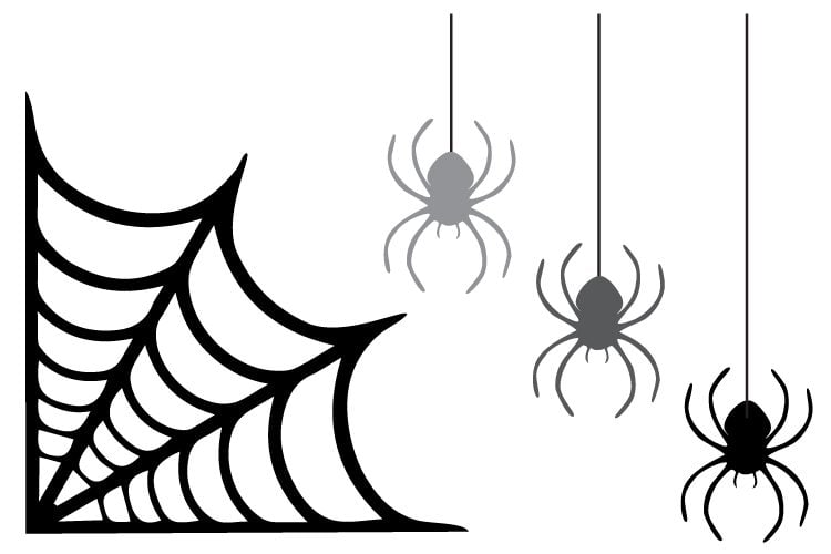 Spiders and Spider Web SVG Files for Silhouette Cameo and Cricut. Clipart  PNG Transparent Included. 