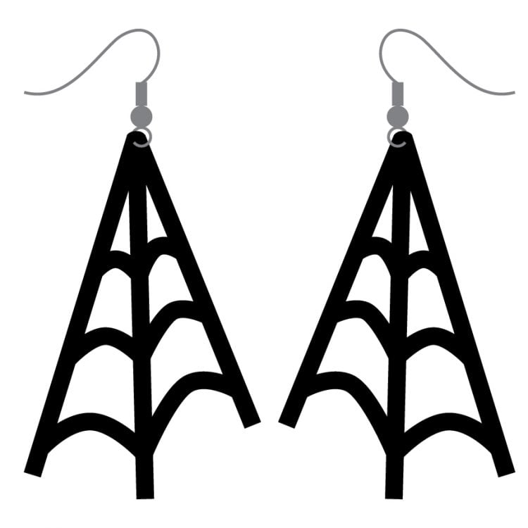 A close up of a pair of earrings