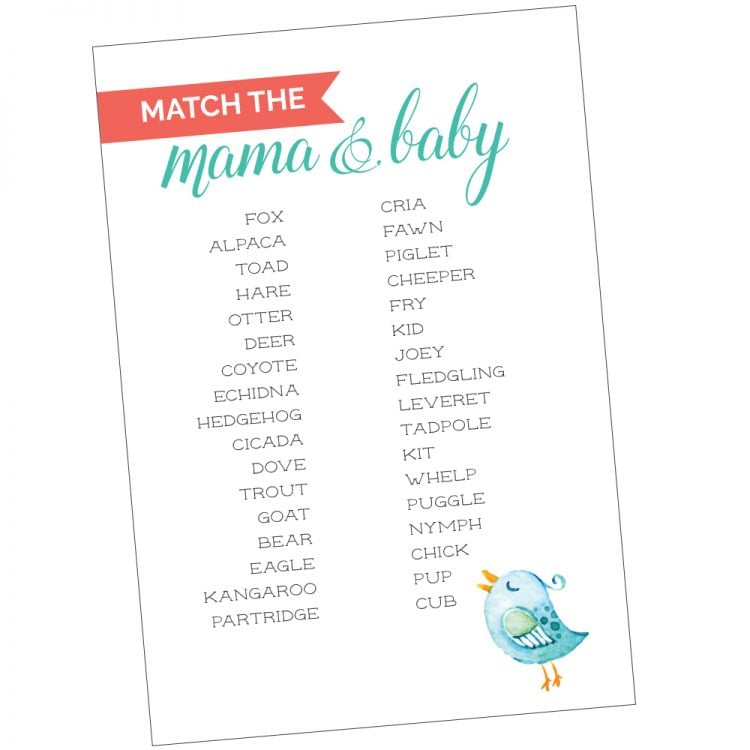 Free Printable Baby Shower Games - Download Instantly!