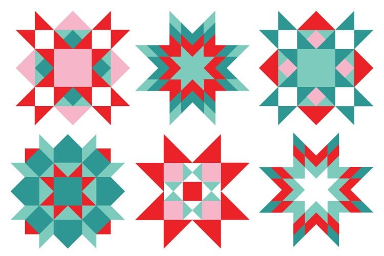 Images of Christmas quilt block clip art