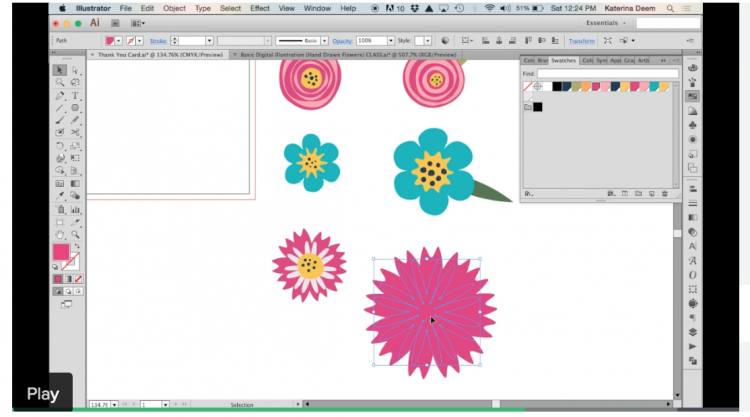 Skillshare: Draw flowers in Illustrator without the pen tool! | Katerina Deem