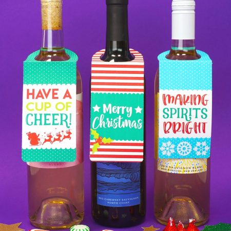 Christmas Wine Bottle Tags - Happiness is Homemade