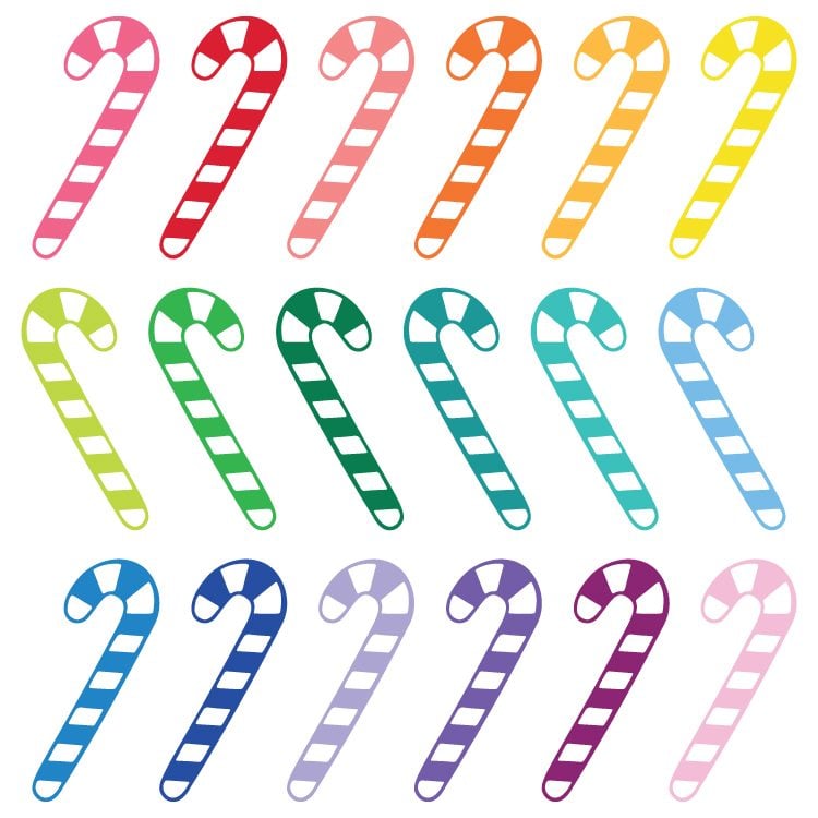 Several images of colorful candy cane clip art