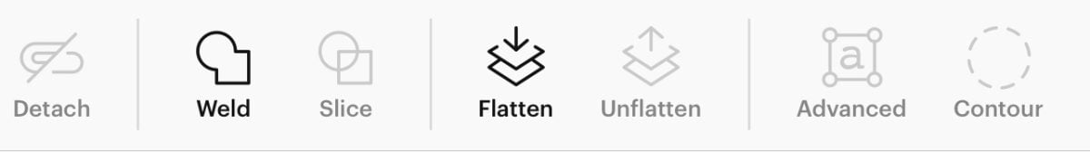 Flatten icon in iOS app Cricut Design Space