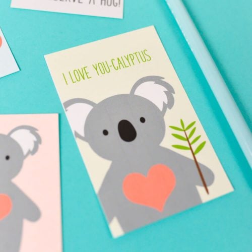 Free Printable Koala Valentines for Kids - Hey, Let's Make Stuff