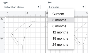 Dropdown for sizing