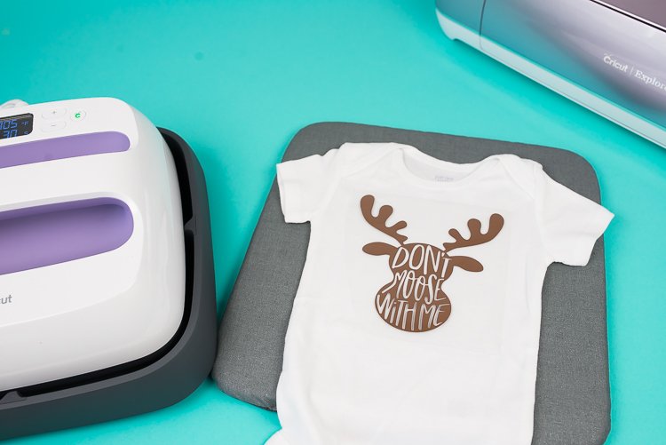 Cricut EasyPress, Onesie, and Cricut Explore Air 2.