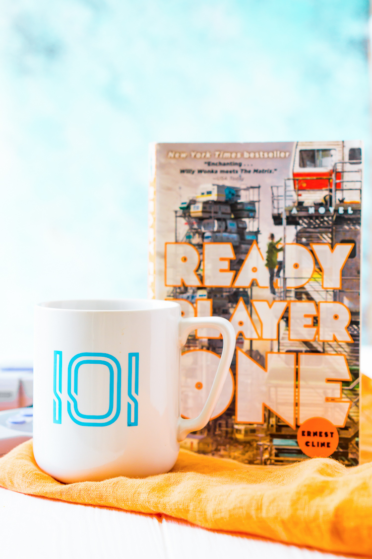 Ready Player One Mug with IOI Logo in Blue Vinyl.