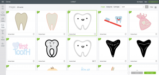 Images of teeth files in Cricut Design Space