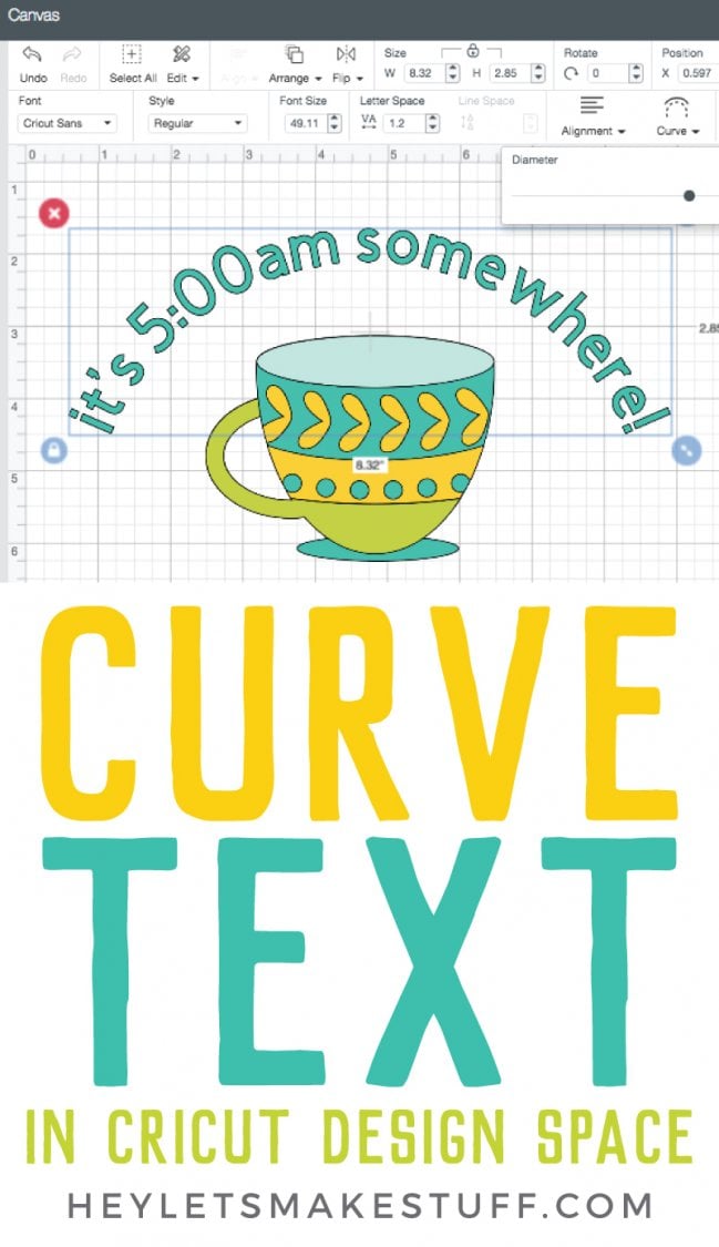 How to Curve Text in Cricut Design Space pin image