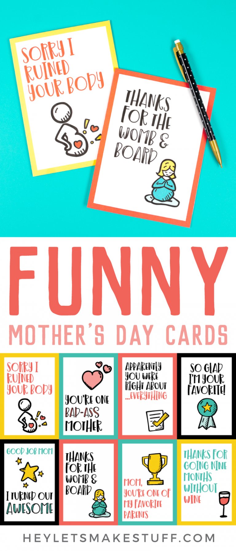 Printable Funny Mother's Day Cards Eight Hilarious Printable Cards