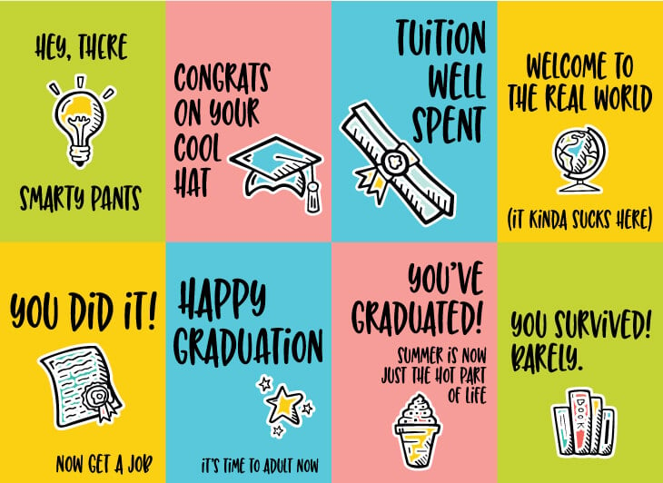 Funny Graduation Cards - Eight Free Printable Cards!