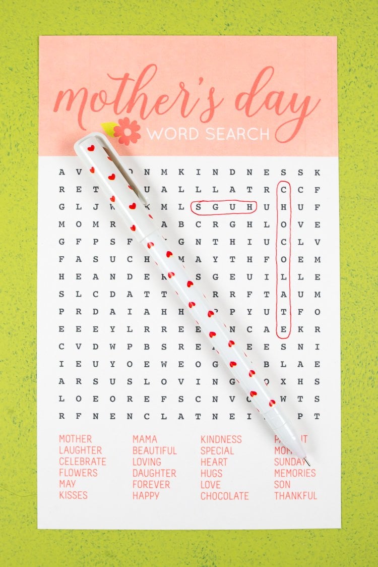 Free Printable Mother #39 s Day Word Search Fun Games for Mom