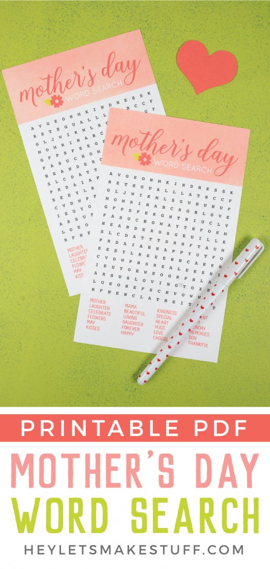 Download Free Printable Mother's Day Word Search | Fun Games for Mom!