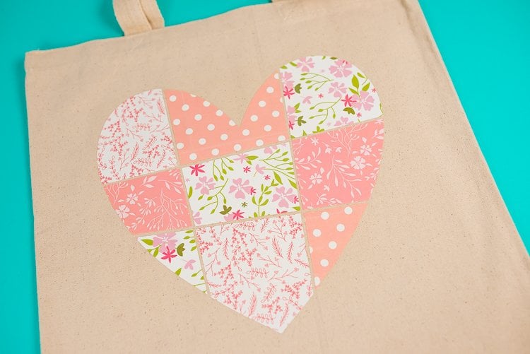 Add this patchwork heart to your t-shirts, totes, notebooks and so much more using Cricut's Patterned Iron On! Make this file yourself from a single heart in Cricut Design Space using the Contour Tool. It's easy!