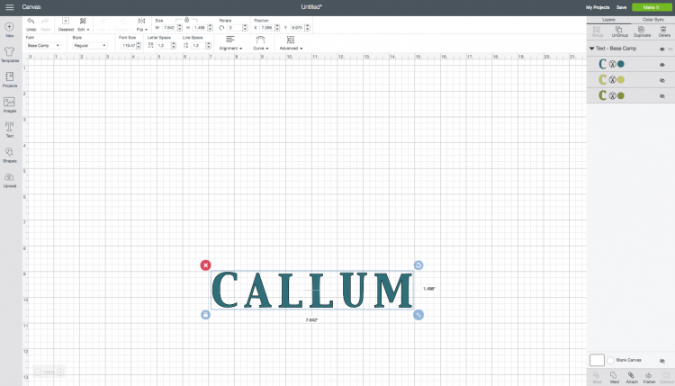 Cricut Design Space: Adding a Name