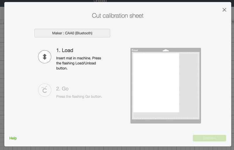 Cut Calibration Sheet Screenshot