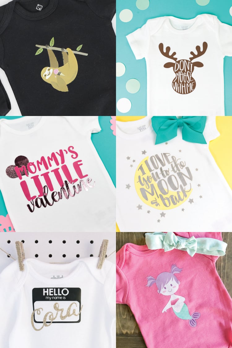 Cute vinyl hot sale baby onesies