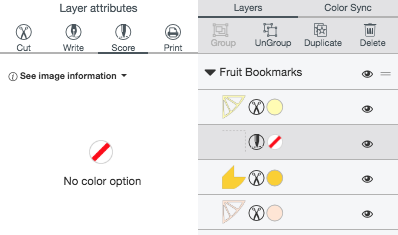 Cricut Design Space: Change Lines to Score Lines.