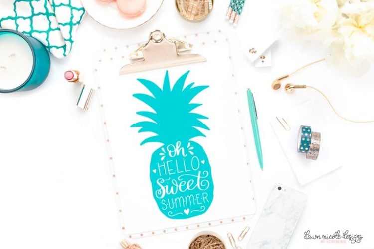 Hand-Lettered Sweet Summer Pineapple Free Cut File