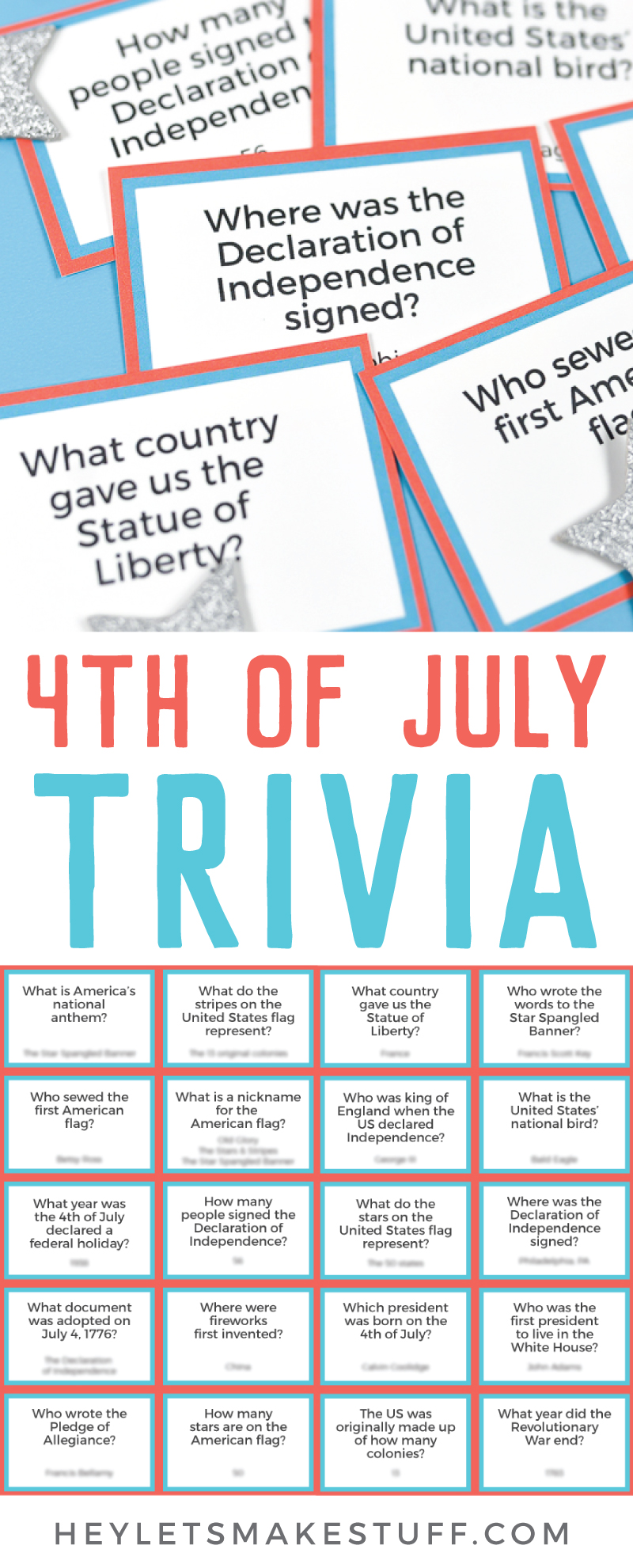 4th Of July Trivia Printable - Printable Templates