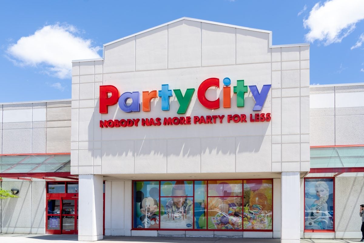 Party city storefront.