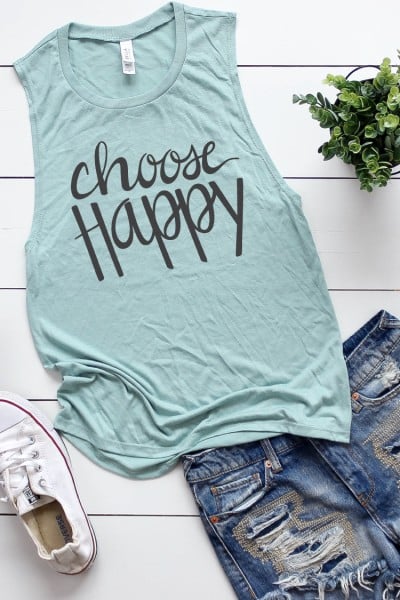 This Choose Happy SVG cut file is a good reminder that a lot of times we can pick our attitude! Every morning, let's choose happy.