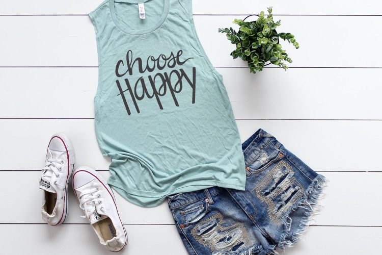 This Choose Happy SVG cut file is a good reminder that a lot of times we can pick our attitude! Every morning, let's choose happy.