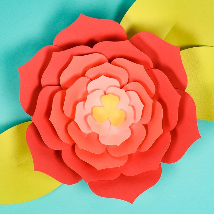 A close up of a paper flower