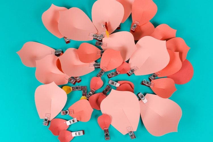 Pile of petals with Wonder Clips