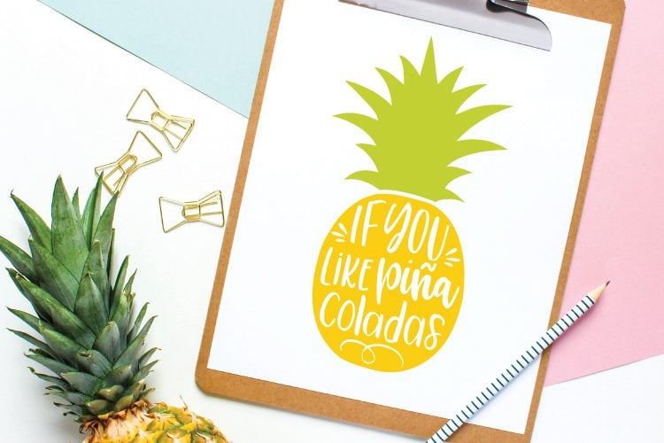 Everyone loves a good pineapple SVG! This piña colada pineapple cut file is perfect for summer and tropical projects! 