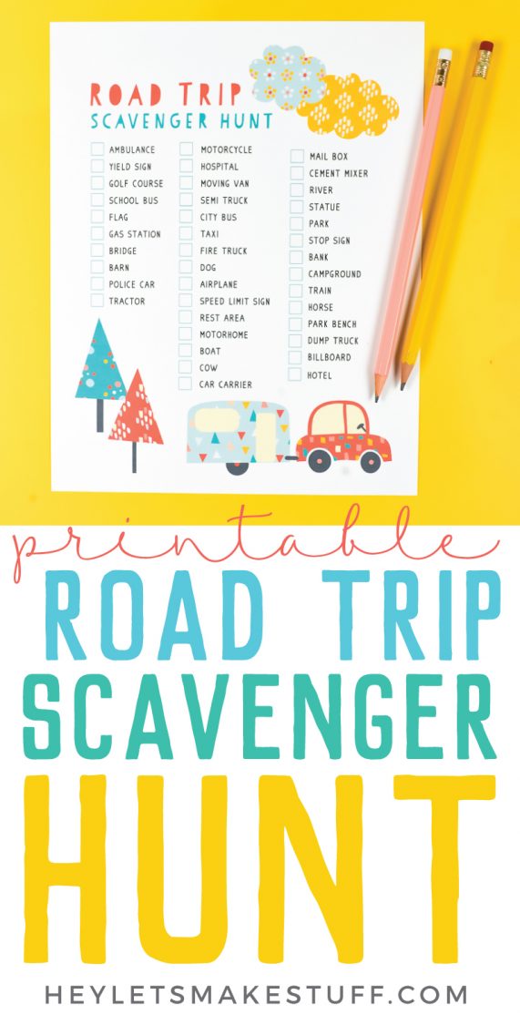 Road Trip Scavenger Hunt Printable For Teens